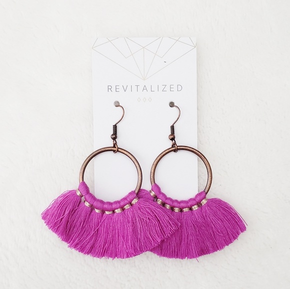 revitalized Jewelry - Circle Tassel Fringe Earrings